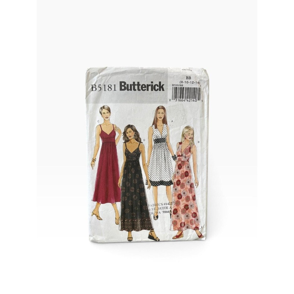 Butterick Sewing Pattern Misses Size 8-10-12-14 B5181 Dress Easy Uncut FF